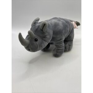 Gund World Wildlife Fund Rhino Plush #42186 9" Gray Rhinoceros Stuffed Animal
